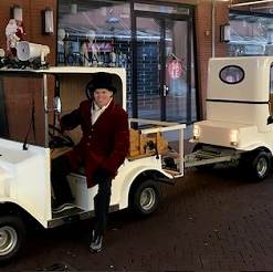 Kerst promotie wagen met aanhangwagen www.sintentertainment.nl