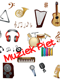 Muzikale Piet met vele instrumenten © www.sintentertainment.nl
