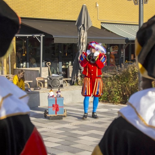 Muziek Piet in winkelstraat Muziek Piet winkelcentrum © www.sintentertainment.nl